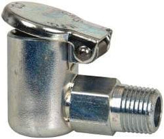 Gits - 1/8-27 Thread, Steel, Zinc Plated, Threaded One Piece, Elbow Oil Hole Cover - 1-19/32" Drive Diam, 5/16" Drive Length, 15/16" Overall Height, 5/16" Thread Length, NPT Thread - Exact Tool & Supply