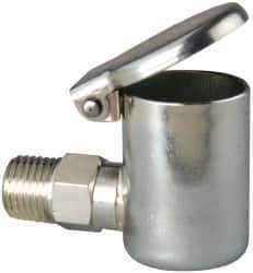 Gits - 1/4-18 Thread, Steel, Zinc Plated, Threaded One Piece, Elbow Oil Hole Cover - 2-1/2" Drive Diam, 7/16" Drive Length, 1-7/16" Overall Height, 7/16" Thread Length, NPT Thread - Exact Tool & Supply