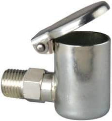 Gits - 1/4-18 Thread, Steel, Zinc Plated, Threaded One Piece, Elbow Oil Hole Cover - 2-1/2" Drive Diam, 7/16" Drive Length, 1-7/16" Overall Height, 7/16" Thread Length, NPT Thread - Exact Tool & Supply