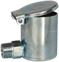 Gits - 3/8-18 Thread, Steel, Zinc Plated, Threaded One Piece, Elbow Oil Hole Cover - 4" Drive Diam, 7/16" Drive Length, 2-1/16" Overall Height, 7/16" Thread Length, NPT Thread - Exact Tool & Supply