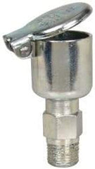 Gits - 9/64 Ounce Capacity, 1/8-27 Thread, Steel, Zinc Plated, Brazed Body Oil Cup - 1-21/32" High, 5/16" Thread Length, Gravity Feed - Exact Tool & Supply