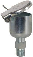 Gits - 11/32 Ounce Capacity, 1/8-27 Thread, Steel, Zinc Plated, Brazed Body Oil Cup - 1-29/32" High, 5/16" Thread Length, Gravity Feed - Exact Tool & Supply