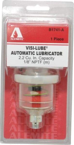 Alemite - 1.22 Ounce Reservoir Capacity, 1/8 NPTF Thread, Steel, Spring-Loaded, Grease Cup and Lubricator - -40 to 65.56°C Operating Temp, 0.15 to 0.24 Bar Operating Pressure - Exact Tool & Supply