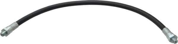 Alemite - 18" Long, 6,000 psi Operating Pressure, Thermoplastic Grease Gun Hose - 1/8 NPTF, 12,000 psi Burst Pressure - Exact Tool & Supply