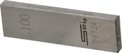 SPI - 0.1" Rectangular Steel Gage Block - Accuracy Grade 0, Includes NIST Traceability Certification - Exact Tool & Supply