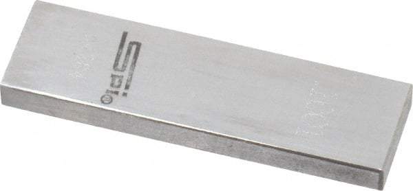 SPI - 0.1001" Rectangular Steel Gage Block - Accuracy Grade 0, Includes NIST Traceability Certification - Exact Tool & Supply