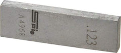 SPI - 0.123" Rectangular Steel Gage Block - Accuracy Grade 0, Includes NIST Traceability Certification - Exact Tool & Supply
