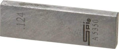 SPI - 0.124" Rectangular Steel Gage Block - Accuracy Grade 0, Includes NIST Traceability Certification - Exact Tool & Supply
