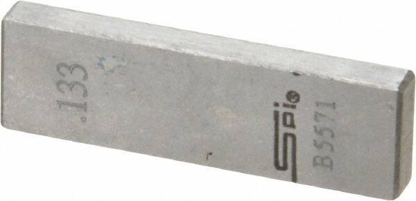 SPI - 0.133" Rectangular Steel Gage Block - Accuracy Grade 0, Includes NIST Traceability Certification - Exact Tool & Supply