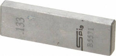 SPI - 0.133" Rectangular Steel Gage Block - Accuracy Grade 0, Includes NIST Traceability Certification - Exact Tool & Supply