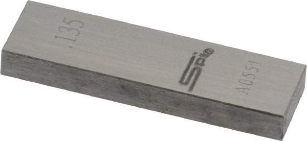 SPI - 0.135" Rectangular Steel Gage Block - Accuracy Grade 0, Includes NIST Traceability Certification - Exact Tool & Supply