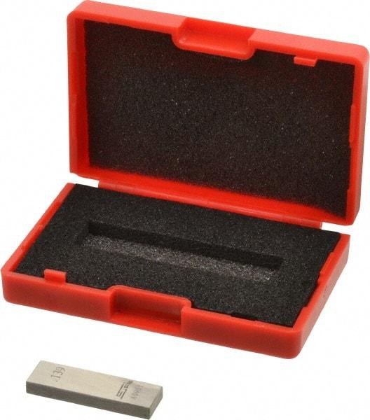 SPI - 0.139" Rectangular Steel Gage Block - Accuracy Grade 0, Includes NIST Traceability Certification - Exact Tool & Supply