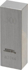 SPI - 0.5" Rectangular Steel Gage Block - Accuracy Grade 0, Includes NIST Traceability Certification - Exact Tool & Supply