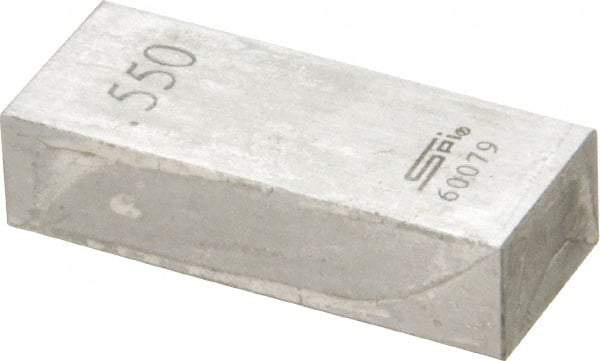 SPI - 0.55" Rectangular Steel Gage Block - Accuracy Grade 0, Includes NIST Traceability Certification - Exact Tool & Supply