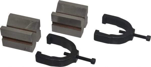 Made in USA - 1" Max Capacity, V-Block - 1-5/8" Long x 1-1/4" Wide x 1-1/4" High, Sold as Matched Pair - Exact Tool & Supply