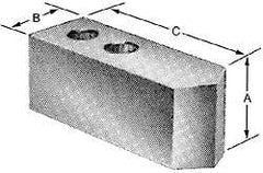 Northfield - 4" Chuck Capacity, Northfield Air Style Attachment, Square Soft Lathe Chuck Jaw - 3 Jaws, Steel, 1.895mm Long x 3/4" Wide x 3" High - Exact Tool & Supply