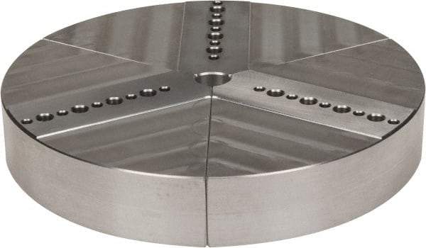 Northfield - 6" & Up Chuck Capacity, Northfield Air Style Attachment, Round Soft Lathe Chuck Jaw - 3 Jaws, Aluminum, 5.92" Wide x 1" High - Exact Tool & Supply