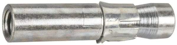 Wej-It - 1-1/4" Diam, 1-1/4" Drill, 5" OAL, 1/2" Min Embedment Drop-In Concrete Anchor - 12L14 Steel, Zinc-Plated Finish, Hex Nut Head, Hex Drive, 1-1/2" Thread Length - Exact Tool & Supply