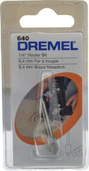 Dremel - 1/4" Diam, 1.2" Overall Length, High Speed Steel, V-Groove, Edge Profile Router Bit - 1/8" Shank Diam x 0.4" Shank Length, Uncoated - Exact Tool & Supply