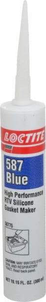 Loctite - 300 mL Cartridge Blue RTV Silicone Joint Sealant - 30 min Tack Free Dry Time, 24 hr Full Cure Time, Series 587 - Exact Tool & Supply