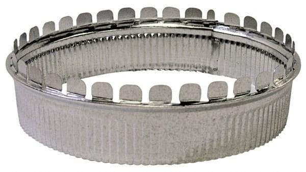 Made in USA - 7" ID Galvanized Duct Round Starting Collar - Standard Gage, 50 Piece - Exact Tool & Supply