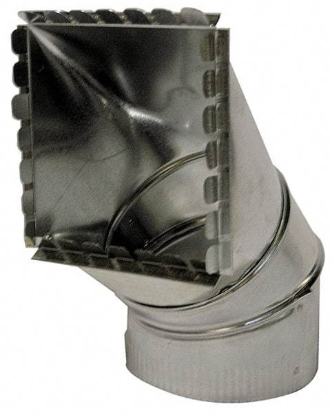 Made in USA - 8" ID Galvanized Duct Square Takeoff - 12" Long x 6-1/2" Wide, Standard Gage, 16 Piece - Exact Tool & Supply