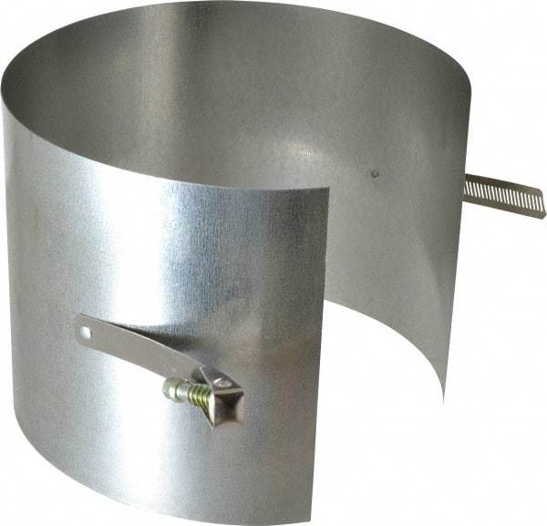Made in USA - 6" ID Galvanized Duct Drawband - 6" Long, Standard Gage, 25 Piece - Exact Tool & Supply