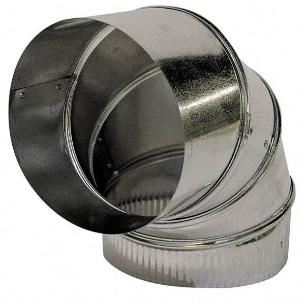 Made in USA - 8" ID Galvanized Duct Round Adjustable Elbow - 26 Gage, 12 Piece - Exact Tool & Supply