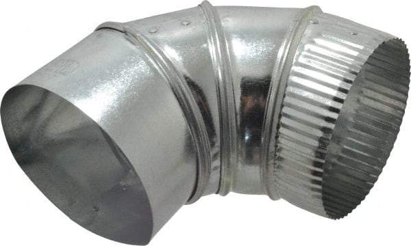 Made in USA - 5" ID Galvanized Duct Round Adjustable Elbow - Standard Gage, 30 Piece - Exact Tool & Supply
