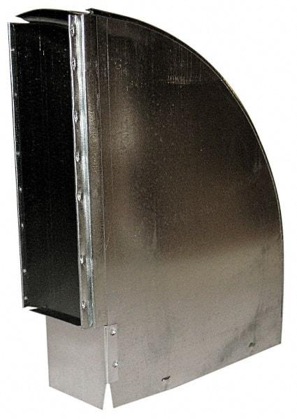 Made in USA - Galvanized Duct Flatway 90° Stack El - 12" Wide x 3-1/4" High, Standard Gage, 10 Piece - Exact Tool & Supply