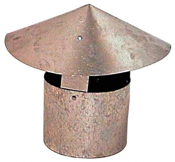 Made in USA - 5" ID Galvanized Duct Rain Cap - 28 Gage, 20 Piece - Exact Tool & Supply