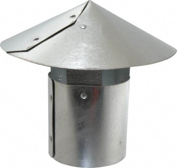 Made in USA - 3" ID Galvanized Duct Rain Cap - 28 Gage, 24 Piece - Exact Tool & Supply