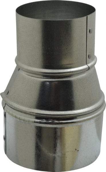 Made in USA - 4" ID Galvanized Duct Tapered Reducer without Crimp - Standard Gage, 35 Piece - Exact Tool & Supply