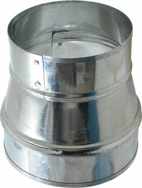 Made in USA - 6" ID Galvanized Duct Tapered Reducer without Crimp - Standard Gage, 20 Piece - Exact Tool & Supply