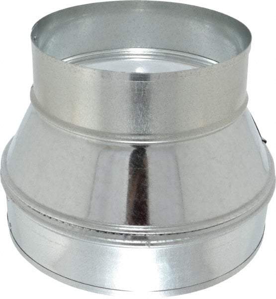 Made in USA - 8" ID Galvanized Duct Tapered Reducer without Crimp - Standard Gage, 24 Piece - Exact Tool & Supply
