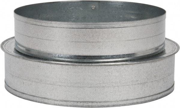 Made in USA - 8" ID Galvanized Duct Shortway Reducer without Crimp - Standard Gage, 24 Piece - Exact Tool & Supply