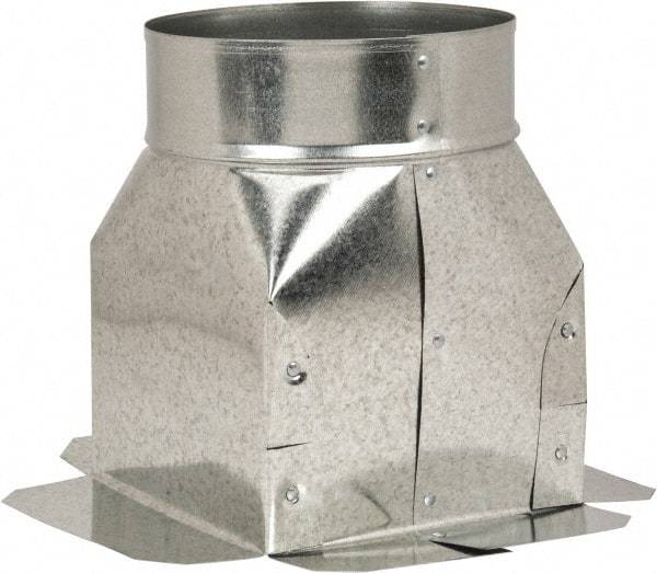 Made in USA - 6" ID Galvanized Duct Top Ceiling Box - 8" Long x 8" Wide, Standard Gage, 20 Piece - Exact Tool & Supply