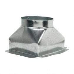 Made in USA - 8" ID Galvanized Duct Top Ceiling Box - 10" Long x 10" Wide x 7-3/4" High, Standard Gage, 12 Piece - Exact Tool & Supply