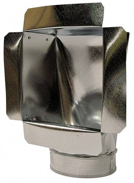 Made in USA - 6" ID Galvanized Duct Side Ceiling Box - 6" Long x 6" Wide, Standard Gage, 20 Piece - Exact Tool & Supply