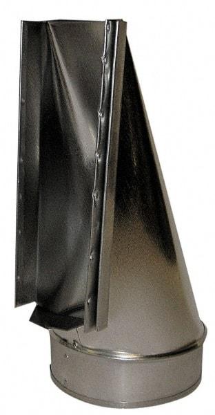 Made in USA - 6" ID Galvanized Duct End Stack Boot - 3-1/4" Long x 12" Wide, Standard Gage, 15 Piece - Exact Tool & Supply