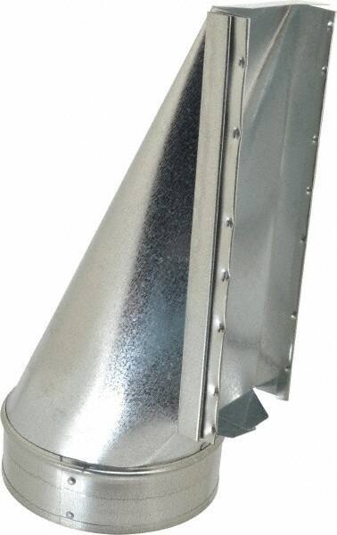 Made in USA - 6" ID Galvanized Duct End Stack Boot - 3-1/4" Long x 10" Wide, Standard Gage, 25 Piece - Exact Tool & Supply