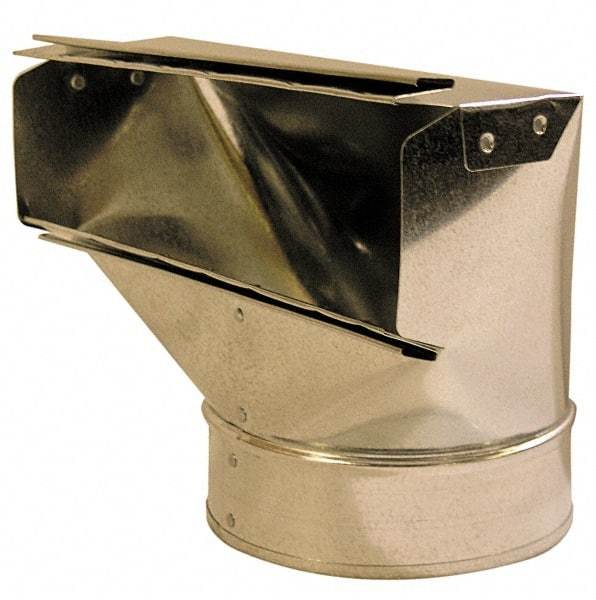 Made in USA - 6" ID Galvanized Duct 90° Stack Boot - 10" Long x 3-1/4" Wide, Standard Gage, 35 Piece - Exact Tool & Supply