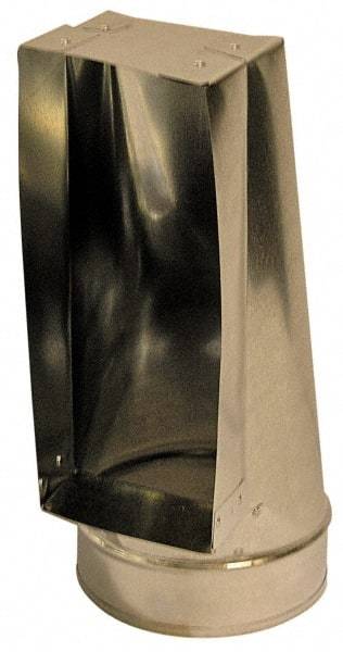 Made in USA - 5" ID Galvanized Duct End Register Boot - 10" Long x 2-1/4" Wide, Standard Gage, 20 Piece - Exact Tool & Supply