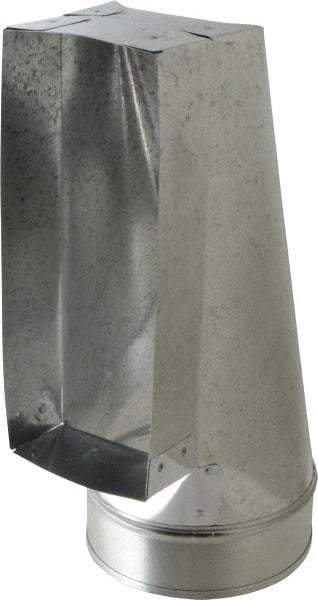 Made in USA - 6" ID Galvanized Duct End Register Boot - 10" Long x 4" Wide, Standard Gage, 25 Piece - Exact Tool & Supply