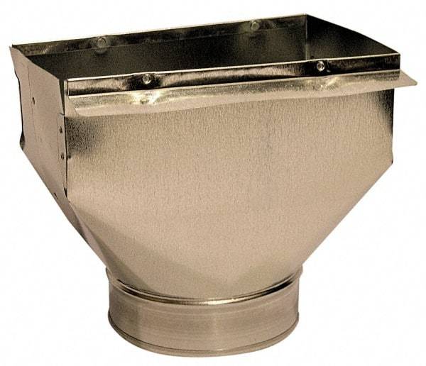 Made in USA - 6" ID Galvanized Duct Register Pan - 10" Long x 6" Wide, Standard Gage, 25 Piece - Exact Tool & Supply
