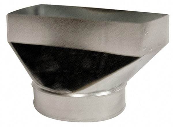 Made in USA - 6" ID Galvanized Duct Straight Register Boot - 12" Long x 2-1/4" Wide, Standard Gage, 20 Piece - Exact Tool & Supply