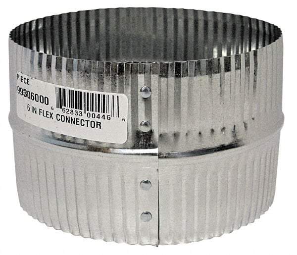 Made in USA - 8" ID Galvanized Duct Flex Connector - Standard Gage, 30 Piece - Exact Tool & Supply