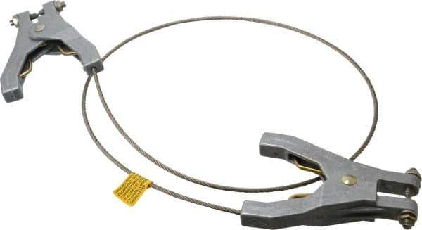 Hubbell Workplace - 19 AWG, 3 Ft., Hand Clamp, Grounding Cable with Clamps - Noninsulated, Includes 2 Hand Clamps - Exact Tool & Supply