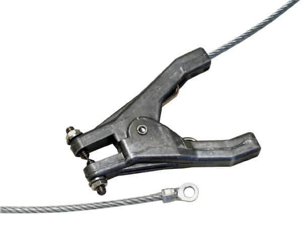Hubbell Workplace - 19 AWG, 3 Ft., Hand Clamp, Terminal, Grounding Cable with Clamps - Noninsulated - Exact Tool & Supply