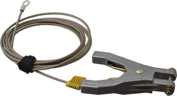 Hubbell Workplace - 19 AWG, 10 Ft., Hand Clamp, Terminal, Grounding Cable with Clamps - Noninsulated - Exact Tool & Supply